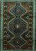 Machine Washable Persian Turquoise Traditional Area Rugs, wshtr743turq