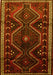 Machine Washable Persian Yellow Traditional Rug, wshtr743yw