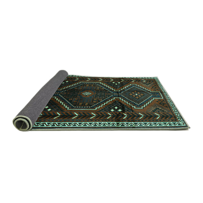 Sideview of Persian Turquoise Traditional Rug, tr743turq