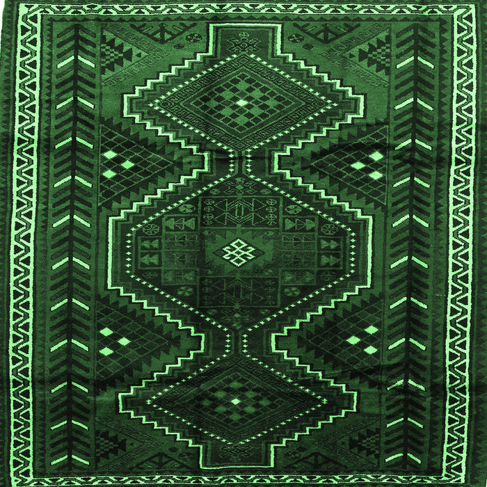 Square Persian Emerald Green Traditional Rug, tr743emgrn