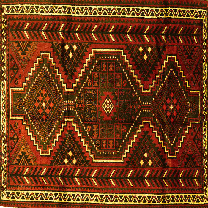 Square Persian Yellow Traditional Rug, tr743yw