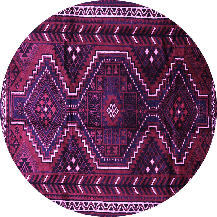Round Machine Washable Persian Purple Traditional Area Rugs, wshtr743pur