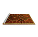 Sideview of Machine Washable Persian Yellow Traditional Rug, wshtr743yw