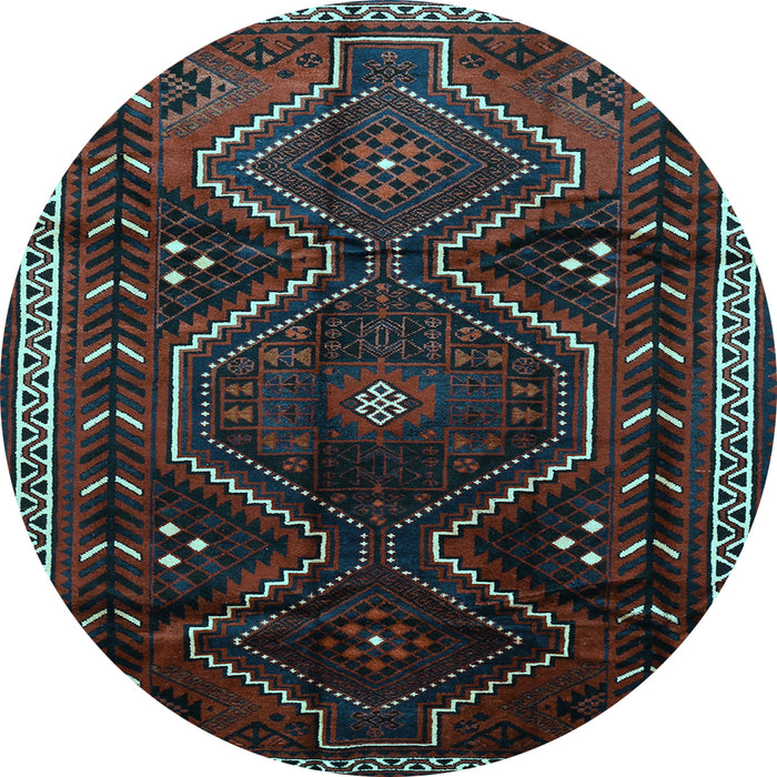 Round Machine Washable Persian Light Blue Traditional Rug, wshtr743lblu