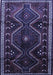 Machine Washable Persian Blue Traditional Rug, wshtr743blu