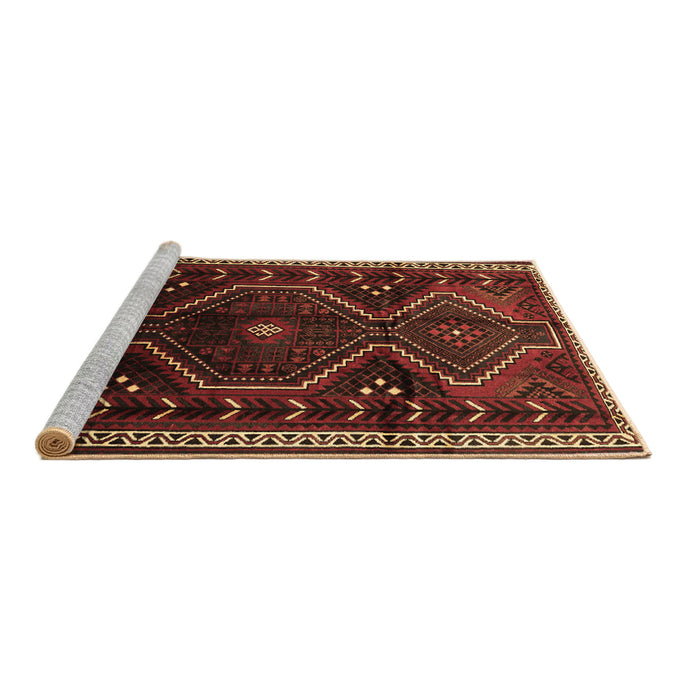 Sideview of Machine Washable Persian Brown Traditional Rug, wshtr743brn