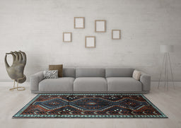 Machine Washable Persian Light Blue Traditional Rug in a Living Room, wshtr743lblu