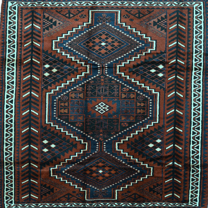 Square Machine Washable Persian Light Blue Traditional Rug, wshtr743lblu