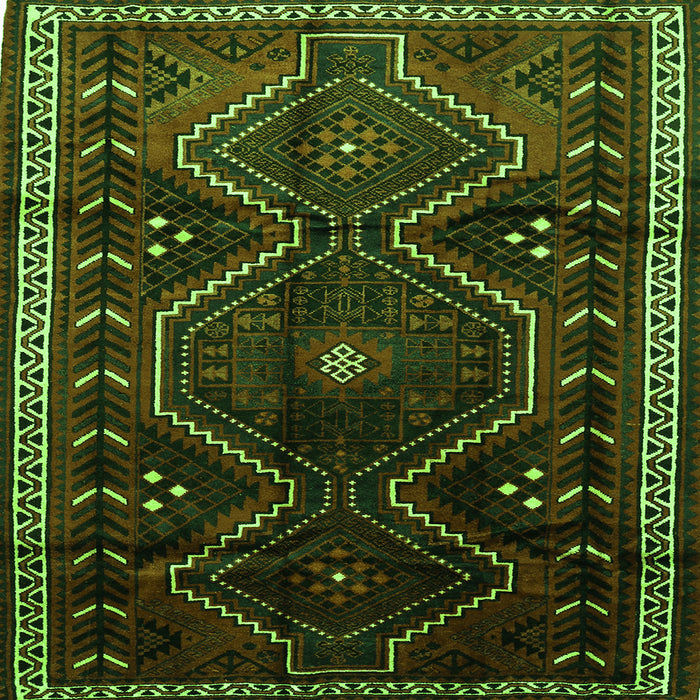 Serging Thickness of Persian Green Traditional Rug, tr743grn