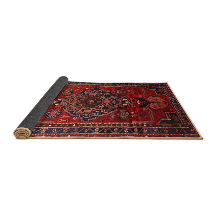 Sideview of Traditional Chestnut Brown Persian Rug, tr744