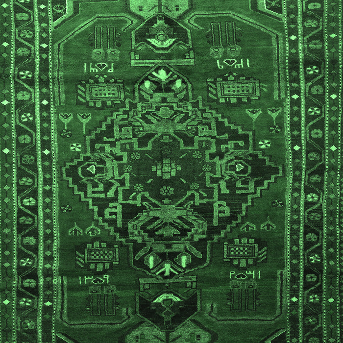 Machine Washable Persian Emerald Green Traditional Area Rugs, wshtr744emgrn