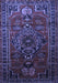 Machine Washable Persian Blue Traditional Rug, wshtr744blu