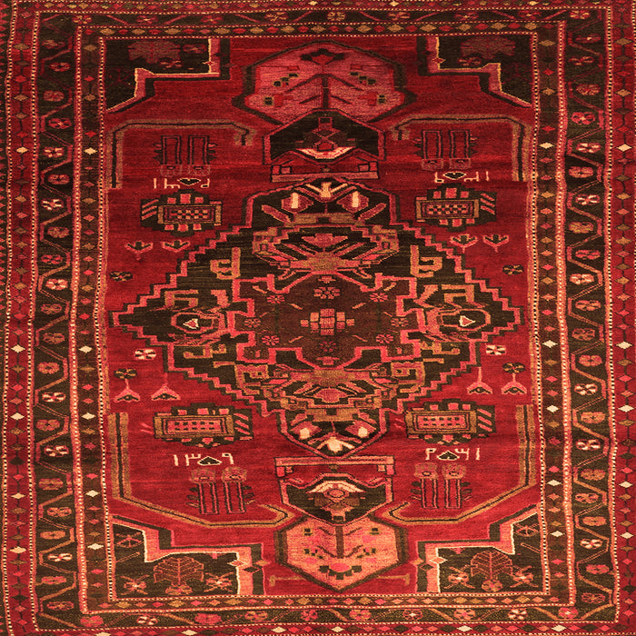 Round Machine Washable Persian Orange Traditional Area Rugs, wshtr744org