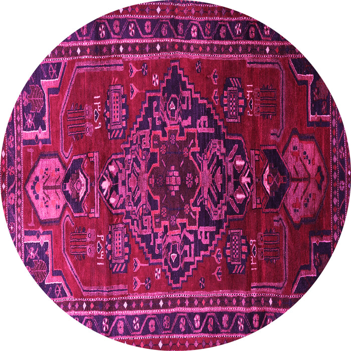 Round Persian Pink Traditional Rug, tr744pnk