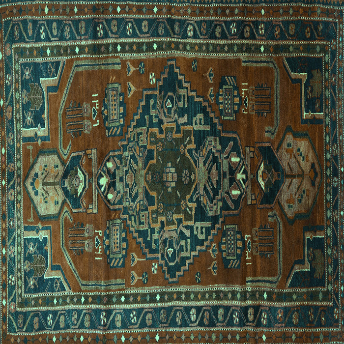 Square Persian Turquoise Traditional Rug, tr744turq