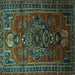 Square Persian Turquoise Traditional Rug, tr744turq