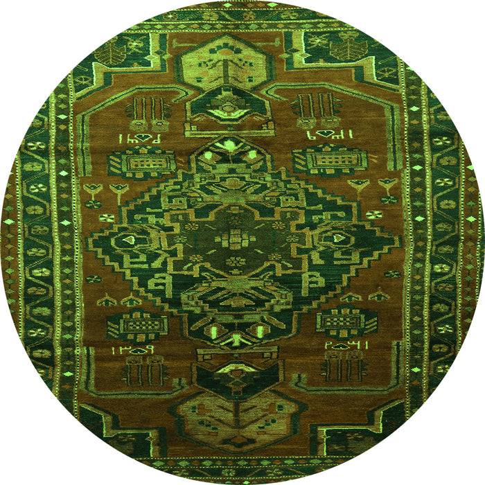 Square Persian Green Traditional Rug, tr744grn