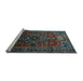 Sideview of Machine Washable Persian Light Blue Traditional Rug, wshtr744lblu