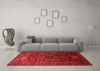 Machine Washable Persian Red Traditional Rug, wshtr744red