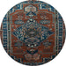 Round Persian Light Blue Traditional Rug, tr744lblu