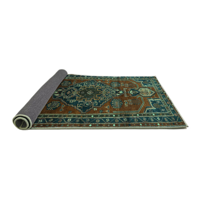 Sideview of Persian Turquoise Traditional Rug, tr744turq