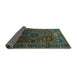 Sideview of Persian Turquoise Traditional Rug, tr744turq