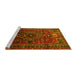 Sideview of Machine Washable Persian Yellow Traditional Rug, wshtr744yw