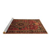 Sideview of Machine Washable Persian Brown Traditional Rug, wshtr744brn