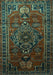 Machine Washable Persian Turquoise Traditional Area Rugs, wshtr744turq