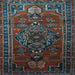 Square Machine Washable Persian Light Blue Traditional Rug, wshtr744lblu