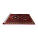 Sideview of Machine Washable Traditional Dark Brown Rug, wshtr745