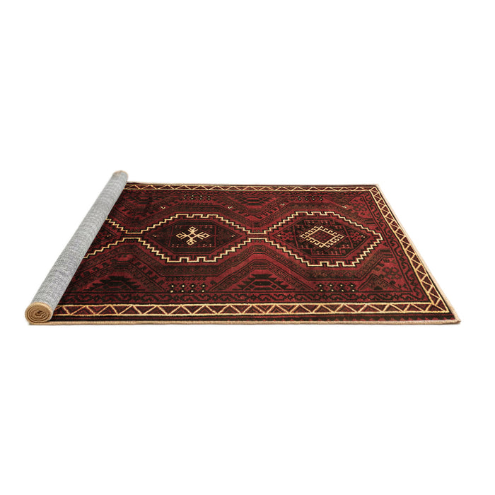 Sideview of Machine Washable Persian Brown Traditional Rug, wshtr745brn
