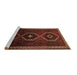 Sideview of Machine Washable Persian Brown Traditional Rug, wshtr745brn