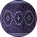 Round Persian Blue Traditional Rug, tr745blu