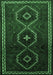 Machine Washable Persian Emerald Green Traditional Area Rugs, wshtr745emgrn