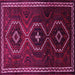 Square Machine Washable Persian Pink Traditional Rug, wshtr745pnk