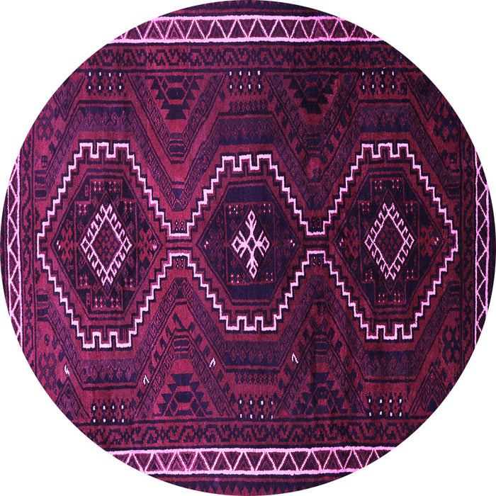 Round Machine Washable Persian Purple Traditional Area Rugs, wshtr745pur