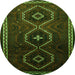 Square Persian Green Traditional Rug, tr745grn