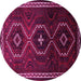 Round Persian Pink Traditional Rug, tr745pnk