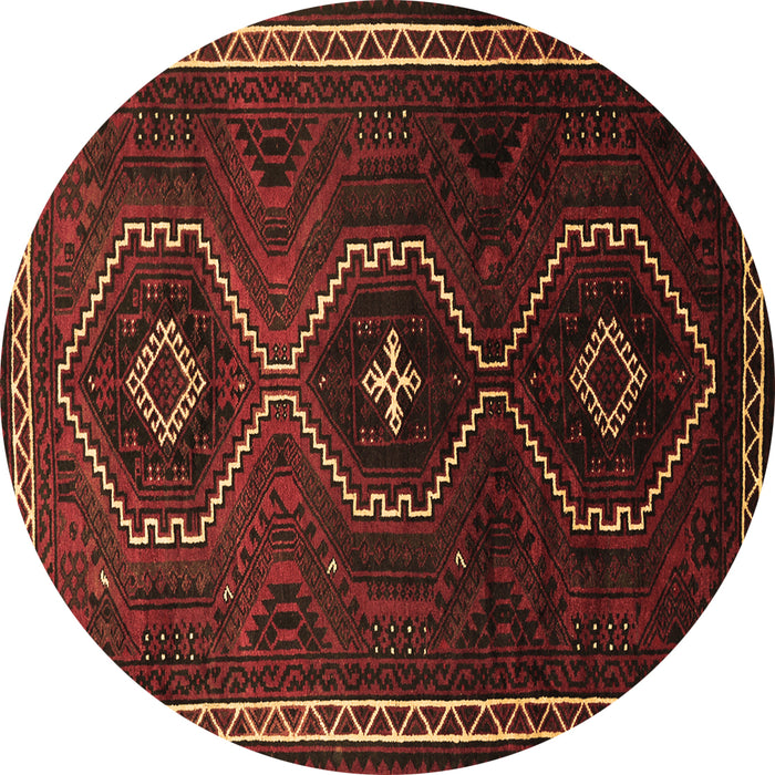 Round Persian Brown Traditional Rug, tr745brn
