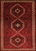 Serging Thickness of Machine Washable Persian Orange Traditional Area Rugs, wshtr745org