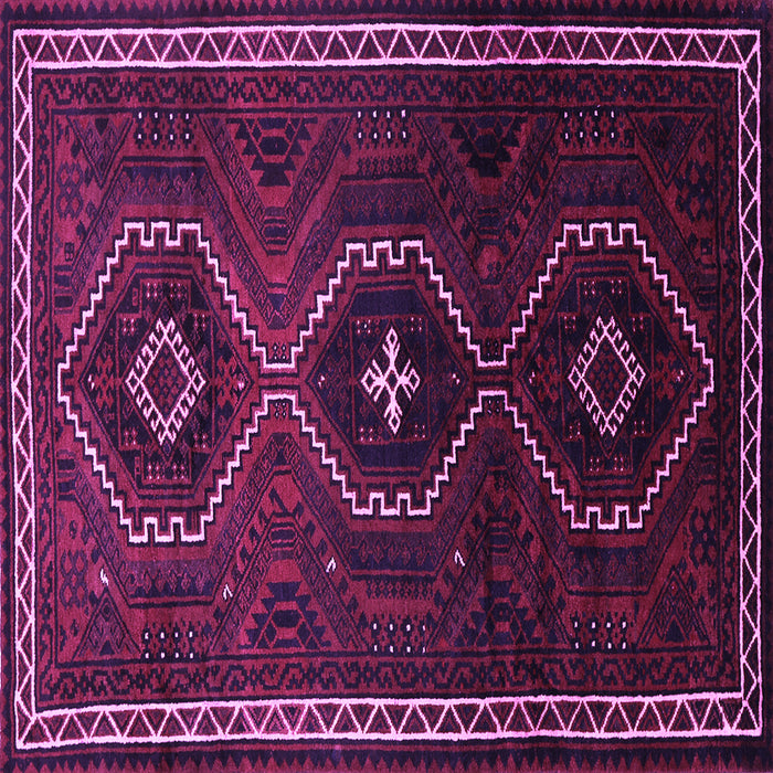 Square Machine Washable Persian Purple Traditional Area Rugs, wshtr745pur