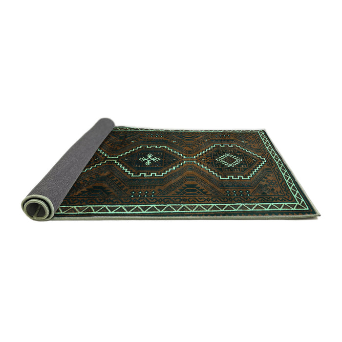 Sideview of Persian Turquoise Traditional Rug, tr745turq