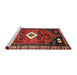 Sideview of Machine Washable Traditional Dark Almond Brown Rug, wshtr746