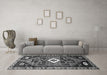 Machine Washable Persian Gray Traditional Rug in a Living Room,, wshtr746gry