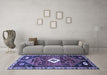 Machine Washable Persian Blue Traditional Rug in a Living Room, wshtr746blu