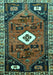 Machine Washable Persian Turquoise Traditional Area Rugs, wshtr746turq