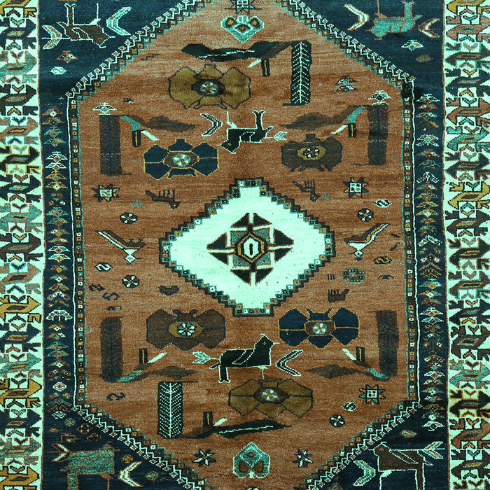 Machine Washable Persian Turquoise Traditional Area Rugs, wshtr746turq