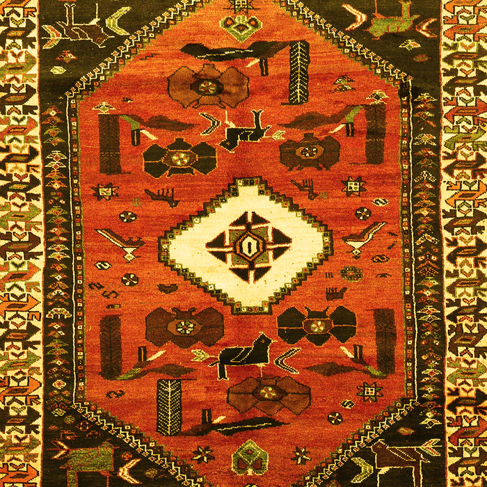 Machine Washable Persian Yellow Traditional Rug, wshtr746yw