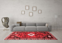 Machine Washable Persian Red Traditional Rug, wshtr746red